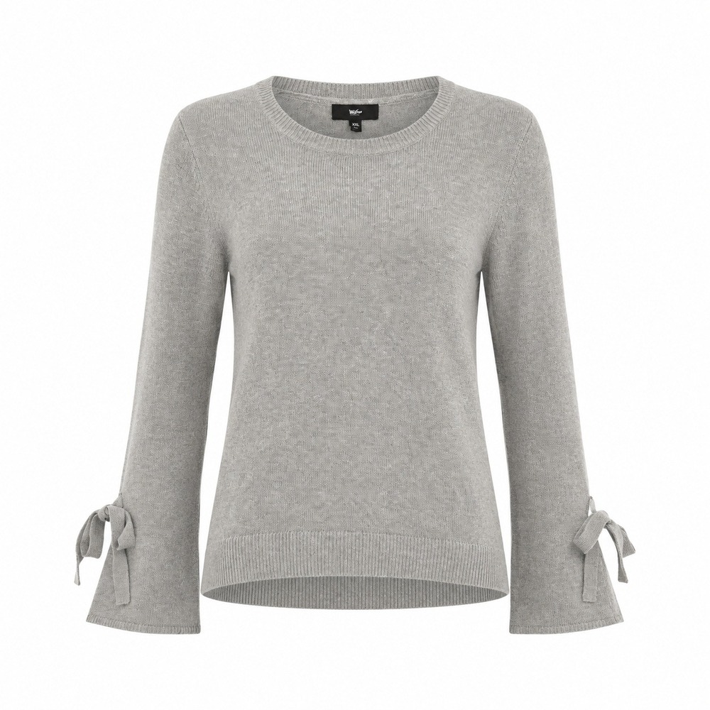 Mossimo Sweater Womens XXL Gray EUC Cashmere Blend Bell Sleeve Tie Cuff Knit - Picture 1 of 11